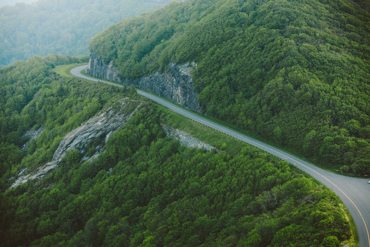 The Blue Ridge Parkway near Asheville NC